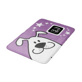 Tapis De Bain Monogramme de chien de caricature mignon