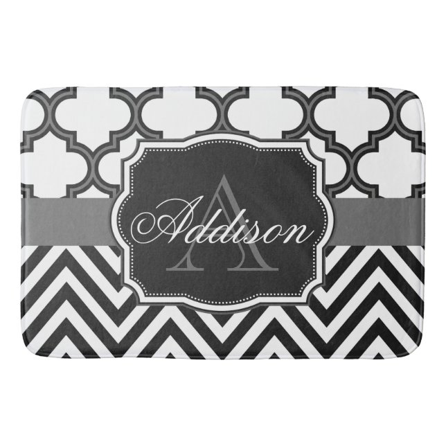 Tapis De Bain Monogramme de Quatrefol Chevron (Devant)
