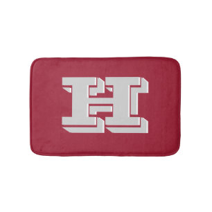 Tapis De Bain Monogramme de style lettre universitaire cramoisie