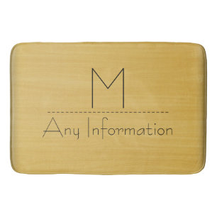 Tapis De Bain Monogramme de texture du grain d'or