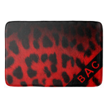 Monogramme Empreinte de léopard rouge et noir