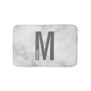 Tapis De Bain Monogramme et nom personnalisés modernes