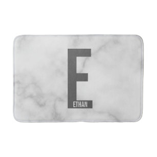 Tapis De Bain Monogramme et nom personnalisés modernes