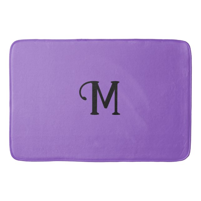 Tapis De Bain Monogramme initial Améthyste Joyau Tone Couleur so (Devant)