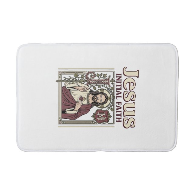 Tapis De Bain Monogramme initial de Jésus Foi Monogramme initial (Devant)