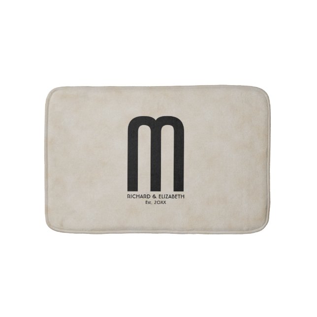 Tapis De Bain Monogramme moderne "Créez votre propre" (Devant)