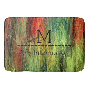 Tapis De Bain Monogramme moderne en bois coloré #3