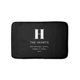 Tapis De Bain Monogramme moderne modifiable Nom et message   Noi