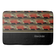 Monogramme moderne Poisson Saumon Design Noir Blan