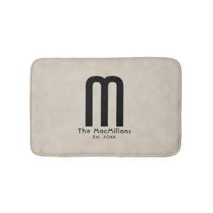 Tapis De Bain Monogramme moderne Votre Nom "Créez votre propre"