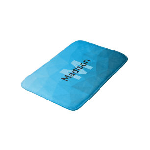 Tapis De Bain Monogramme motif de maillage géométrique dégradé c