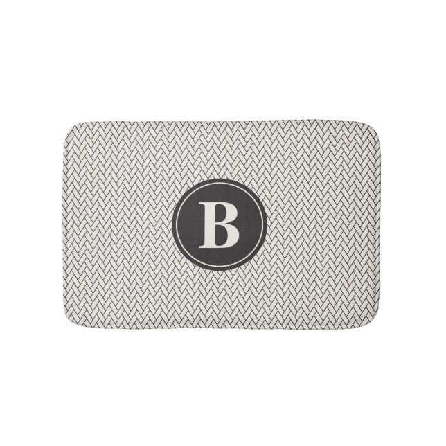 Tapis De Bain Monogramme Motif de tissage (Devant)