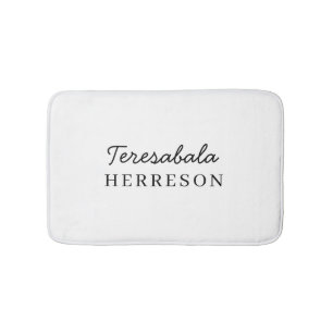 Tapis De Bain Monogramme Neutre Moderne Minimaliste Élégant