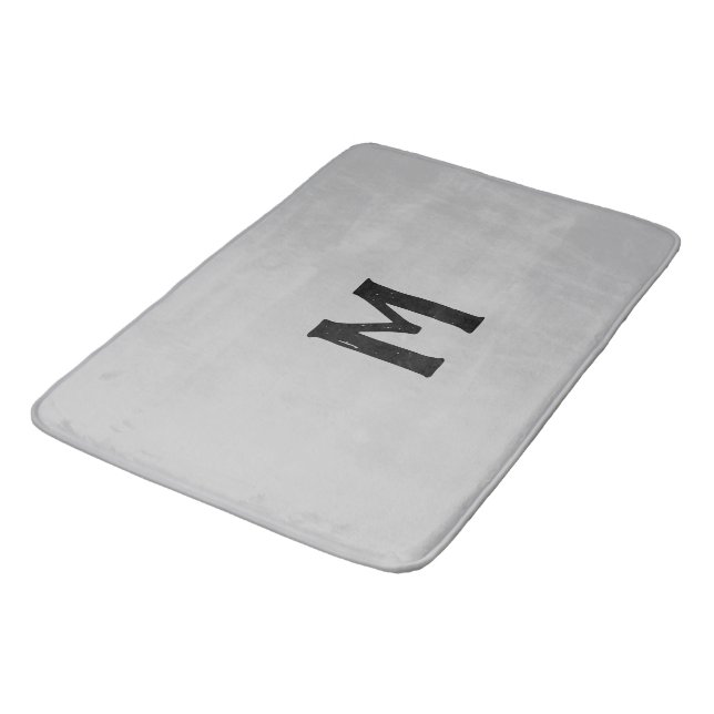 Tapis De Bain Monogramme noir argenté (Angle)