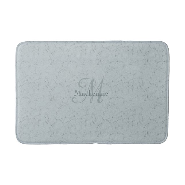 Tapis De Bain Monogramme Nom personnalisé Marbre élégant Dusty B (Devant)
