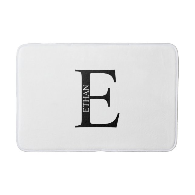 Tapis De Bain Monogramme personnalisé et nom de la salle de bain (Devant)