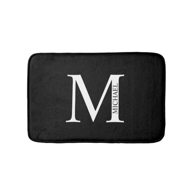 Tapis De Bain Monogramme personnalisé et nom de la salle de bain (Devant)