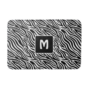 Tapis De Bain Monogramme personnalisé motif Zèbre