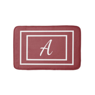 Tapis De Bain Monogramme rouge fille moderne initial