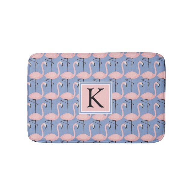 Tapis De Bain Monogramme tendre du motif | de Flamant rose (Devant)