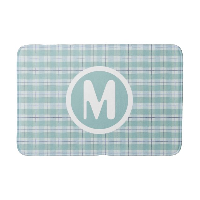 Tapis De Bain Monogramme Turquoise Pépinière pour bébés (Devant)