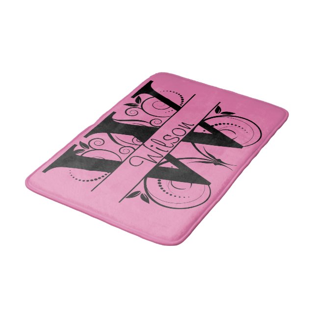 Tapis De Bain Monogramme W Bain initial, Cuisine Mat Choisir la  (Angle)