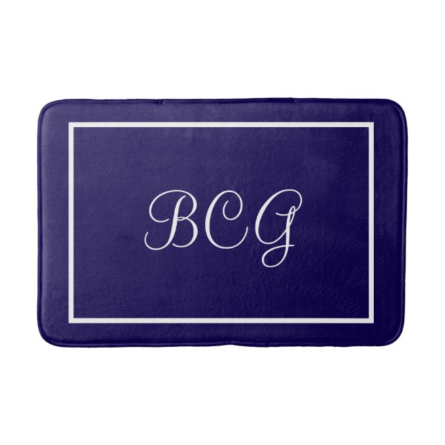 Tapis De Bain Monogrammed dark blue Bath mat (Devant)
