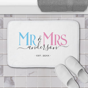 Tapis De Bain Monsieur et Madame Jeune Couple Anniversaire de Ma