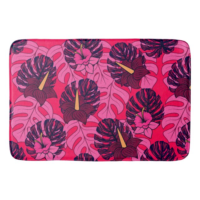 Tapis De Bain Monstera Hibiscus Spa Badematte (Devant)