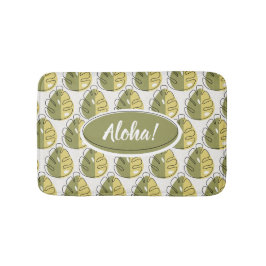 Tapis De Bain Monstera Leaves - Green