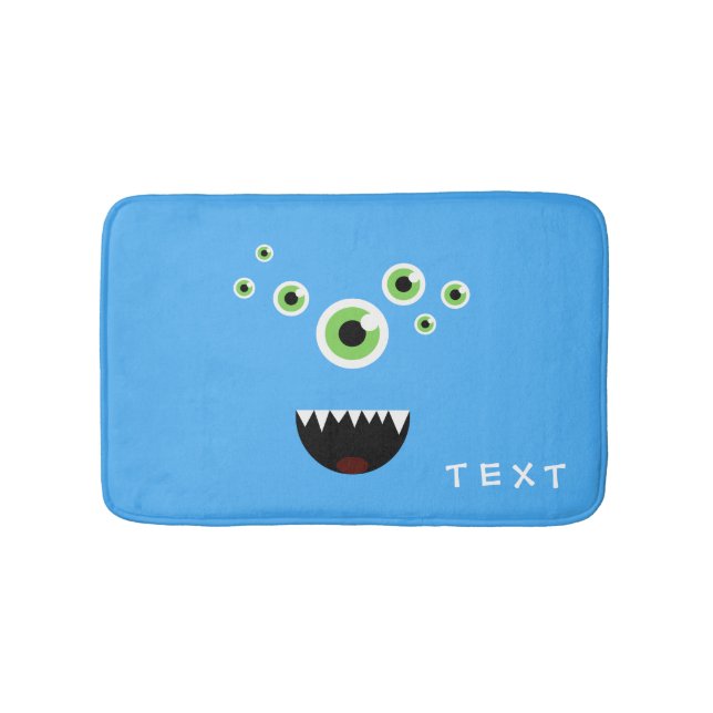 Tapis De Bain Monstre bleu mignon fou drôle unique (Devant)