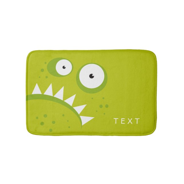 Tapis De Bain Monstre vert effrayant drôle fâché grincheux (Devant)