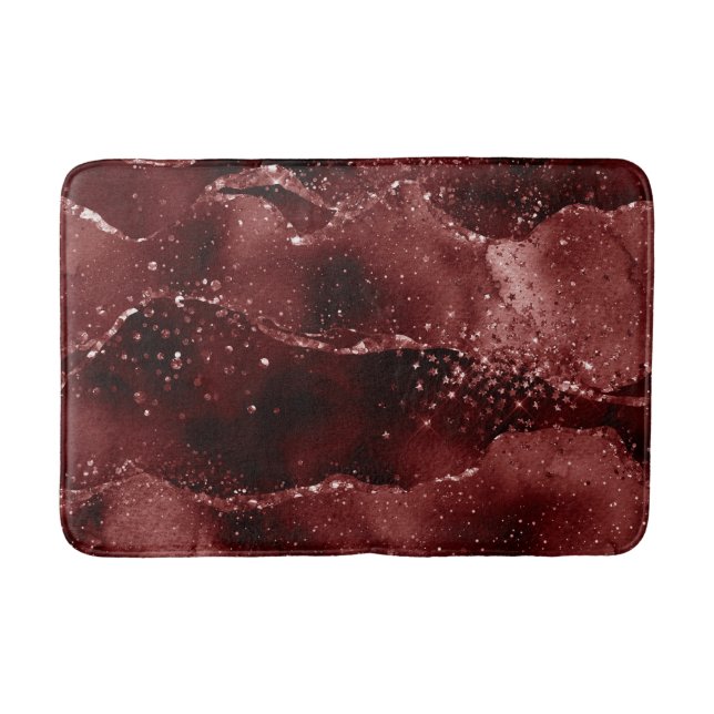 Tapis De Bain Moody Agate | Henné sang rouge grenat bijou ton (Devant)