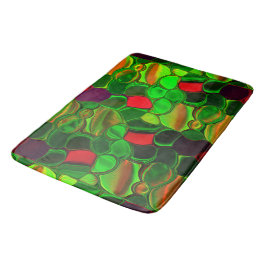 Tapis De Bain Morceaux de couleurs, cercles et formes arrondies