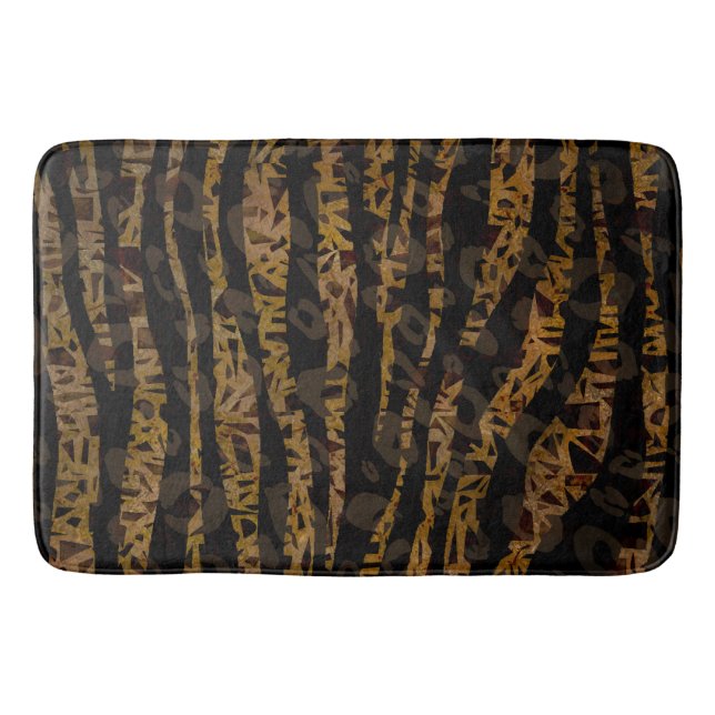 Tapis De Bain Mosaic Chic Elegant Safari Glam Jungle (Devant)
