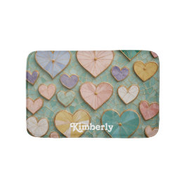 Tapis De Bain Mosaic Love : Coeurs Pastel