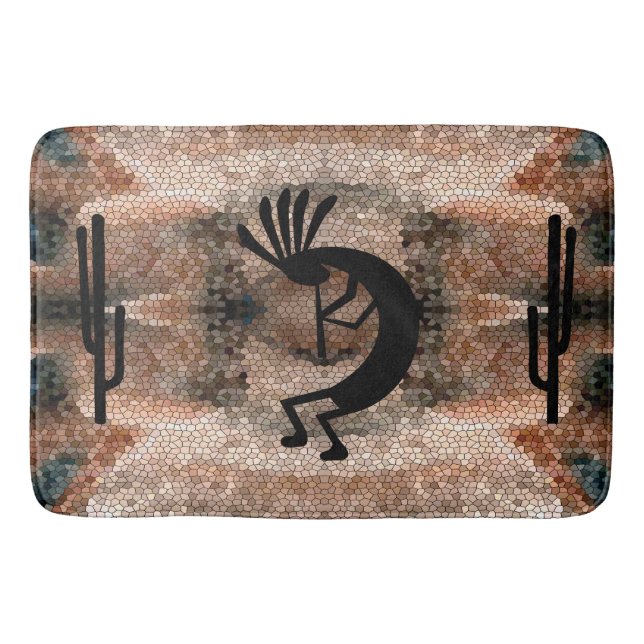 Tapis De Bain Mosaïque du désert sud-ouest de Kokopelli (Devant)