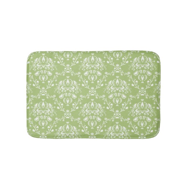 Tapis De Bain Moss Green Damask (Devant)