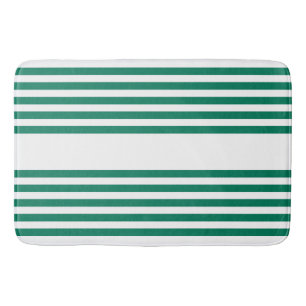 Tapis De Bain Motif à cinq bandes vert et blanc de la forêt