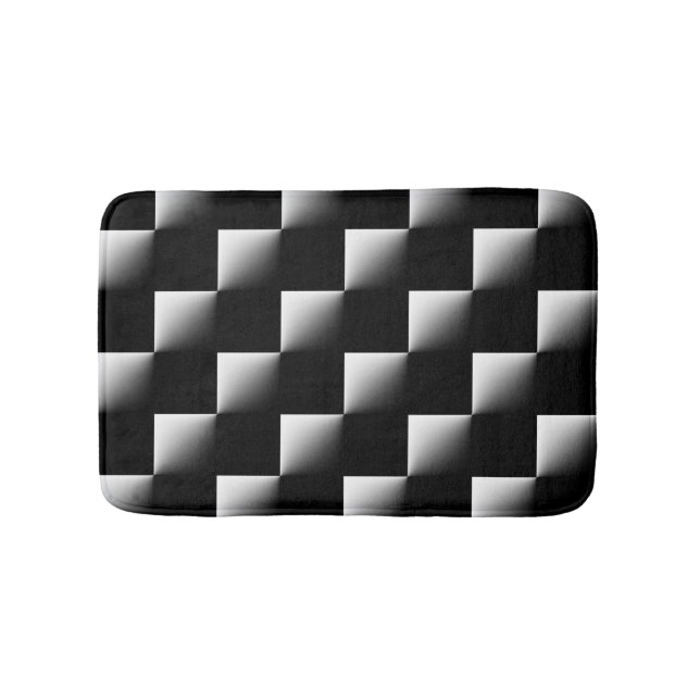 Tapis De Bain Motif À damiers noir et blanc (Devant)