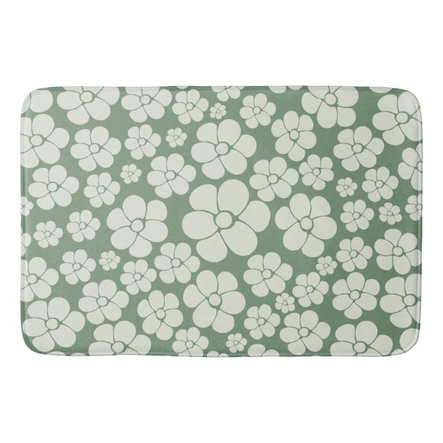 Tapis De Bain Motif à fleurs - Vert (Devant)
