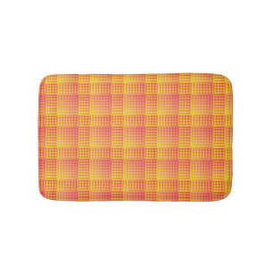 Tapis De Bain Motif Abstrait à Damier Rouge Jaune