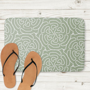 Tapis De Bain Motif abstrait à la sauge ornementale