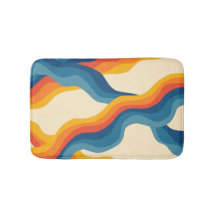 Motif abstrait à rayures ondulées orange et bleu d