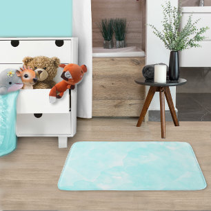 Tapis De Bain Motif Abstrait Aqua Blue Watercolor