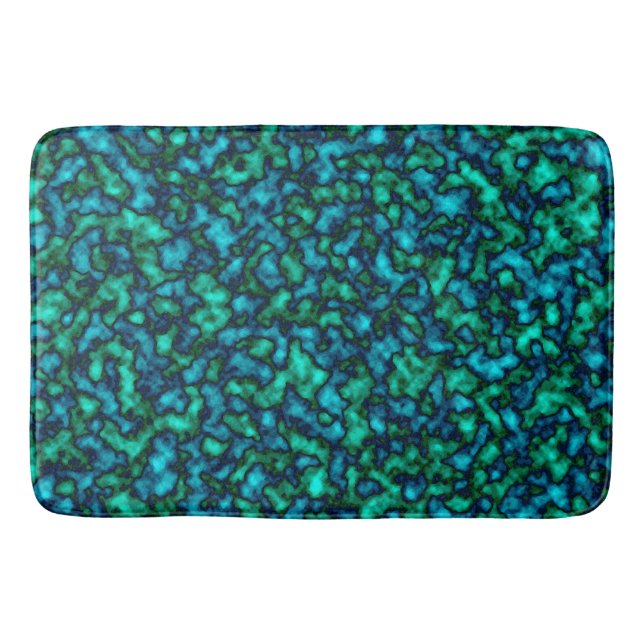Tapis De Bain Motif Abstrait bleu et vert (Devant)