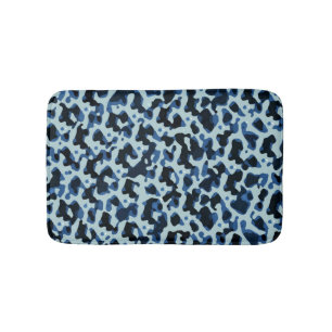 Tapis De Bain Motif Abstrait Camo noir bleu