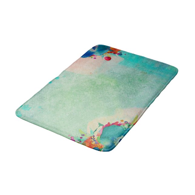 Tapis De Bain Motif Abstrait d'aquarelle (Angle)