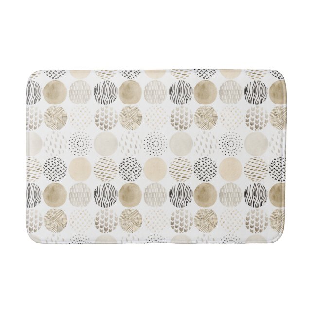 Tapis De Bain Motif abstrait de cercle de neutre (Devant)