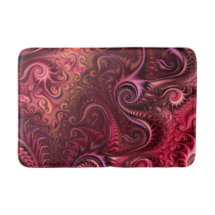 Tapis De Bain Motif Abstrait de spirale carmin bordeaux coloré